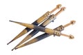Set of Georgian daggers on white background, isolated Royalty Free Stock Photo