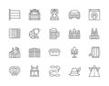 Set of German Culture Line Icons. Highway, Oktoberfest, Beer Dispenser and more.