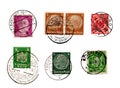Set of German Reich stamps Royalty Free Stock Photo