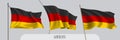 Set of Germany waving flag on isolated background vector illustration