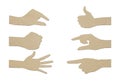 Set of gesture Hand paper