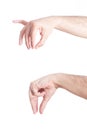 Set of gesturing hands, on white.