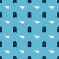 Set Ghost and Magic lamp or Aladdin on seamless pattern. Vector Royalty Free Stock Photo