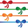 Set of gift bows with ribbons, isolated, vector illustration Royalty Free Stock Photo