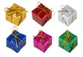Set of Gift boxes decoration isolated on white background with clipping path. Royalty Free Stock Photo