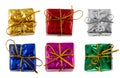 Set of Gift boxes decoration isolated on white background with clipping path. Royalty Free Stock Photo