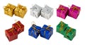 Set of Gift boxes decoration isolated on white background with clipping path. Royalty Free Stock Photo
