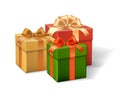 Set of gift boxes different colors Royalty Free Stock Photo