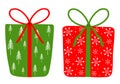 Set gift boxes for New year Christmas vector illustration Royalty Free Stock Photo