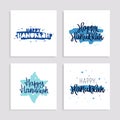 Set of gift cards to Happy Hanukkah Royalty Free Stock Photo