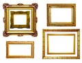 Set of gilded frames. Isolated over white