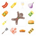 Set of Gingerbread, Biscuit, Pie, Octopus, Spatula, Hamburguer,