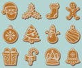 Set of Gingerbread Christmas Cookies