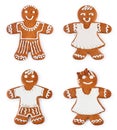 Set gingerbreads boys and girls - Christmas sweet cookies Royalty Free Stock Photo