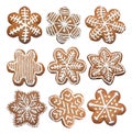 Set of gingerbreads cookie made in the shape of a Christmas star Royalty Free Stock Photo