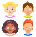 Set of girls and boy character