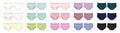 Set of girls knickers technical sketch. Children`s underpants collection. Casual panties isolated template bundle