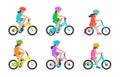 Set of Girls riding bike