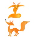 Set of glamour cunning foxes Royalty Free Stock Photo