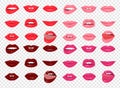 Set of glamour lips with different lipstick color Royalty Free Stock Photo