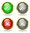 Set of glass Accept - Reject buttons