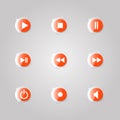 A set of glass buttons of a media player. Royalty Free Stock Photo