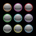 Set of neon glass buttons Royalty Free Stock Photo