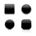 Set of glass buttons, vector illustration. Royalty Free Stock Photo