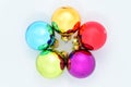 Set of glass christmas balls on white background Royalty Free Stock Photo