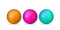 Set with glass colorful balls. Glossy realistic ball, 3D abstract vector illustration highlighted on a white background Royalty Free Stock Photo