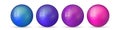 Set with glass colorful balls. Glossy realistic ball, 3D abstract vector illustration highlighted on a white background Royalty Free Stock Photo