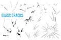 Set of glass crack. Set to simulate cracks and holes in the glass Royalty Free Stock Photo