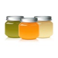 Set Of Glass Jar Mock Up For Baby Food Puree, Honey, Jam, Jelly Royalty Free Stock Photo