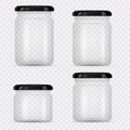 Set of Glass Jars for canning and preserving. Royalty Free Stock Photo