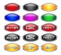 Set of glass metallic blank web buttons Royalty Free Stock Photo