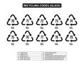 glass recycling codes Royalty Free Stock Photo