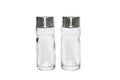 Glass salt and pepper shakers Isolated on a white background Royalty Free Stock Photo