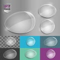 Set of glass speech shape icons with soft shadow on gradient background . Vector illustration EPS 10 for web.