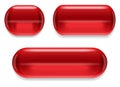 Set of glass vector buttons Royalty Free Stock Photo