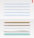 Set of Glass, Wood, Plastic, Metal Long Shelves in Vector Royalty Free Stock Photo