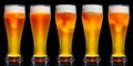 Set of Glasses of Beer Royalty Free Stock Photo