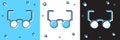 Set Glasses icon isolated on blue and white, black background. Eyeglass frame symbol. Vector Royalty Free Stock Photo