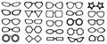 Set of glasses isolated. 25 pieces. Vector illustration on white background. Glasses model icons, man, women frames. Royalty Free Stock Photo