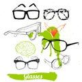 Set glasses and sunglasses Royalty Free Stock Photo