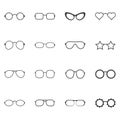 Set of glasses and sunglasses icon, illustration