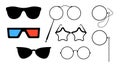A set of glasses. Various shapes. Flat vector illustration
