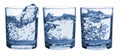 Set of glasses water splash Royalty Free Stock Photo