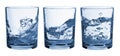 Set of glasses water splash Royalty Free Stock Photo