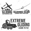 Set of Gliding club retro badge.