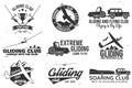 Set of Gliding club retro badge.